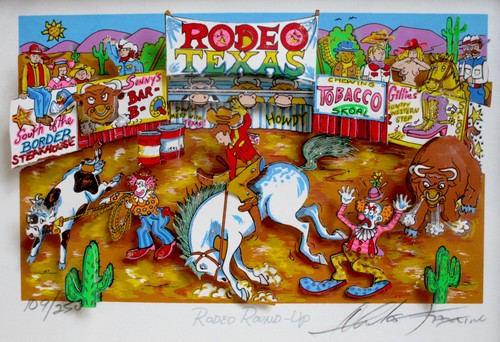 Charles fazzino 3d rodeo - charles,