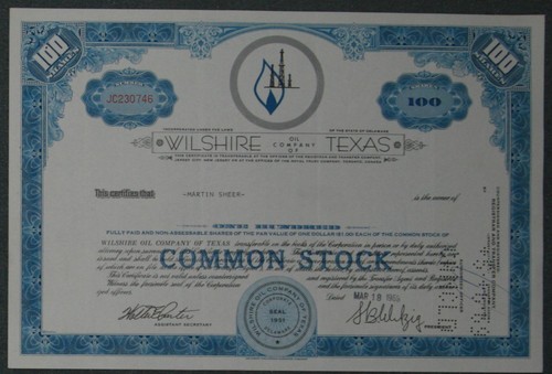 Wilshire oil company texas - wilshire, of